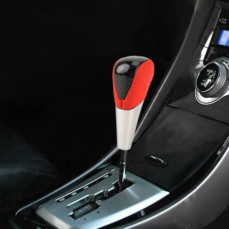 Universal High Carbon Fiber Texture Leather Hole Pattern Car Gear Shift Knob Modified Shifter Lever Knob - Shift Knob by PMC TechLife | Online Shopping South Africa | PMC TechLife | Buy Now Pay Later Mobicred