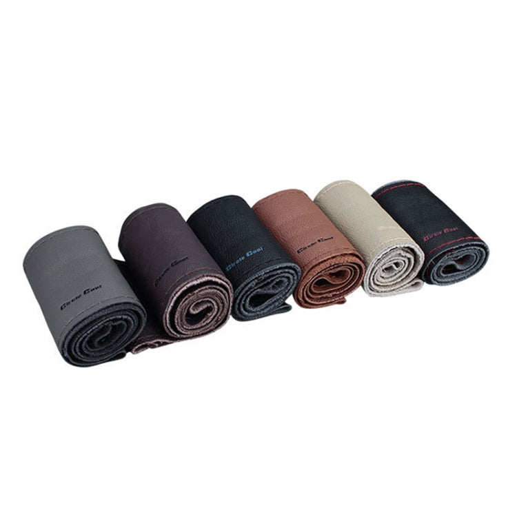 Car Universal Genuine Leather Hand-stitched Steering Wheel Cover(Dark Brown) - Steering Wheel Accessories by PMC TechLife | Online Shopping South Africa | PMC TechLife | Buy Now Pay Later Mobicred