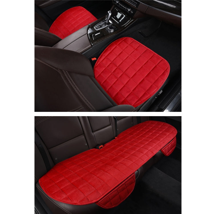 3 PCS / Set  Warm Car Seat Cover Cushion Five Seats Universal Two Front Row Seat Covers and One Back Row Seat Cover Car Non-slip Chair Pad Warm Car Mats No Back Plush Cushion(Red) - Seat Accessories by PMC Jewellery | Online Shopping South Africa | PMC Jewellery | Buy Now Pay Later Mobicred