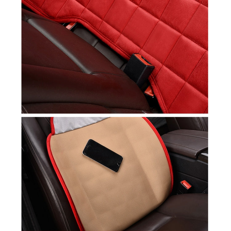 3 PCS / Set  Warm Car Seat Cover Cushion Five Seats Universal Two Front Row Seat Covers and One Back Row Seat Cover Car Non-slip Chair Pad Warm Car Mats No Back Plush Cushion(Red) - Seat Accessories by PMC Jewellery | Online Shopping South Africa | PMC Jewellery | Buy Now Pay Later Mobicred