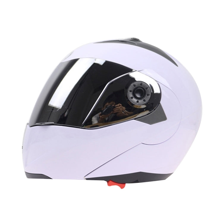 JIEKAI 105 Full Face Helmet Electromobile Motorcycle Double Lens Protective Helmet, Size: XL (White+Silver) - Helmets by JIEKAI | Online Shopping South Africa | PMC Jewellery | Buy Now Pay Later Mobicred