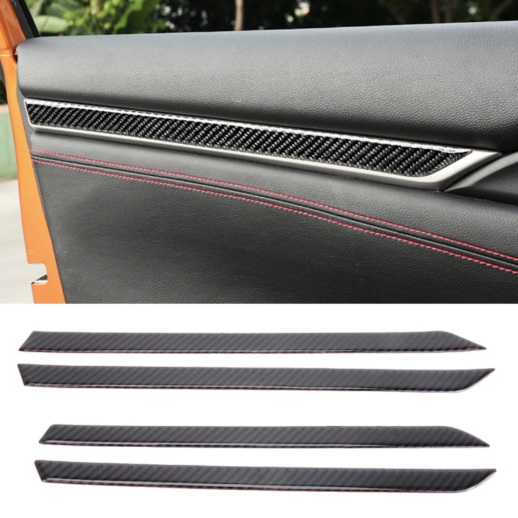 Carbon Fiber 3D Interior Door Trim Decals DIY Decorative Sticker for Honda Civic 10th Gen 2016-2019 - Car Interior Mouldings by PMC Jewellery | Online Shopping South Africa | PMC Jewellery | Buy Now Pay Later Mobicred