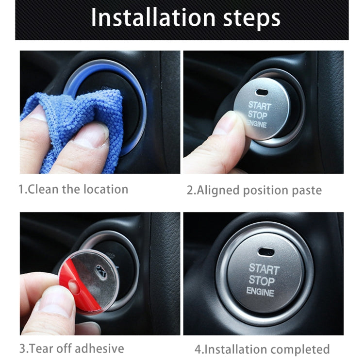 3D Aluminum Alloy Engine Start Stop Push Button Cover Trim Decorative Sticker for Mazda CX4 / CX5 / Axela / ATENZA(Silver) - Decoration Rings by PMC Jewellery | Online Shopping South Africa | PMC Jewellery