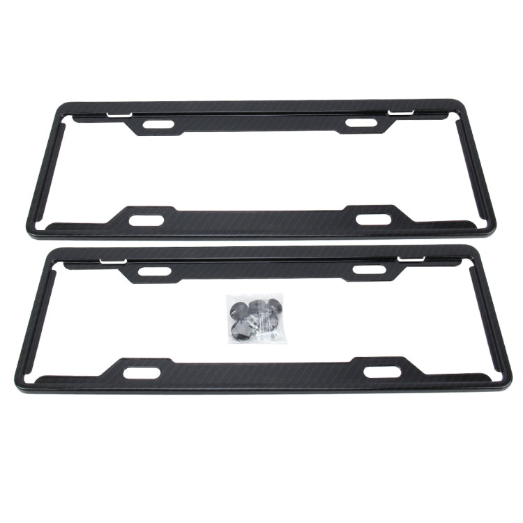 2 PCS Carbon Lead License Plate Frame Simple and Beautiful Car License Plate Frame Holder Universal License Plate Holder(Black) - License Plate Covers & Frames by PMC Jewellery | Online Shopping South Africa | PMC Jewellery | Buy Now Pay Later Mobicred