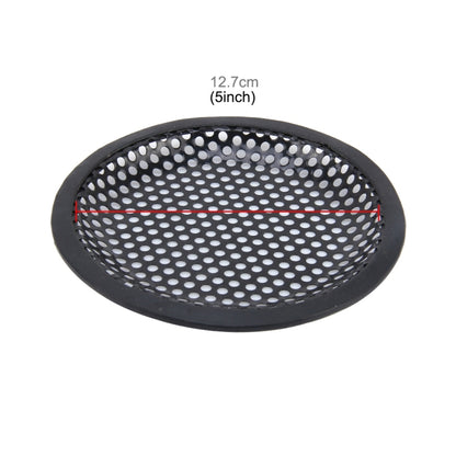 5 inch Car Auto Metal Mesh Black Round Hole Subwoofer Loudspeaker Protective Cover Mask Kit with Fixed Holder - Car Amplifiers by PMC Jewellery | Online Shopping South Africa | PMC Jewellery