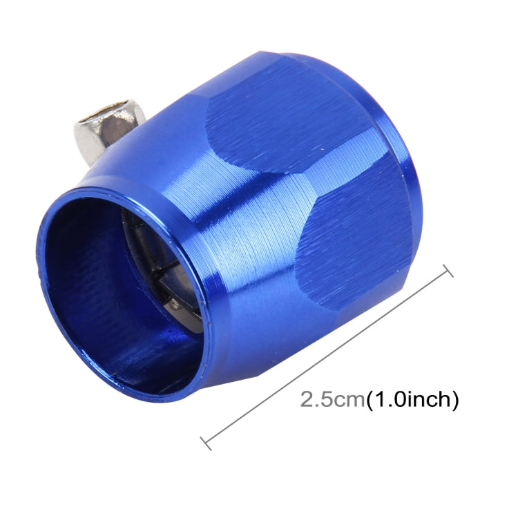 AN8 Car Performance Aluminum Accessories Adapter Nitrite Hose Finisher Adapter Nylon Braided Hose Clamp Blue Finish - Booster Cable & Clip by PMC Jewellery | Online Shopping South Africa | PMC Jewellery