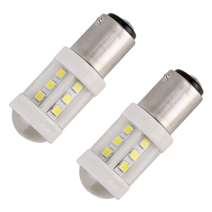 2 PCS 1157 / BAY15D 4.5W DC 12V 6000K 360LM Car Auto Ceramics Brake Lights 18LEDs SMD-3030 Lamps, with Projector Lens (White Light) - Brake Lights by PMC Jewellery | Online Shopping South Africa | PMC Jewellery | Buy Now Pay Later Mobicred