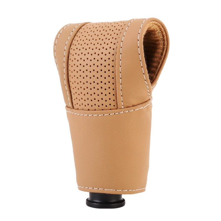 Universal Nonslip Breathable Genuine Leather Car Gear Shift Knob Cover(Brown) - Shift Knob by PMC TechLife | Online Shopping South Africa | PMC TechLife | Buy Now Pay Later Mobicred