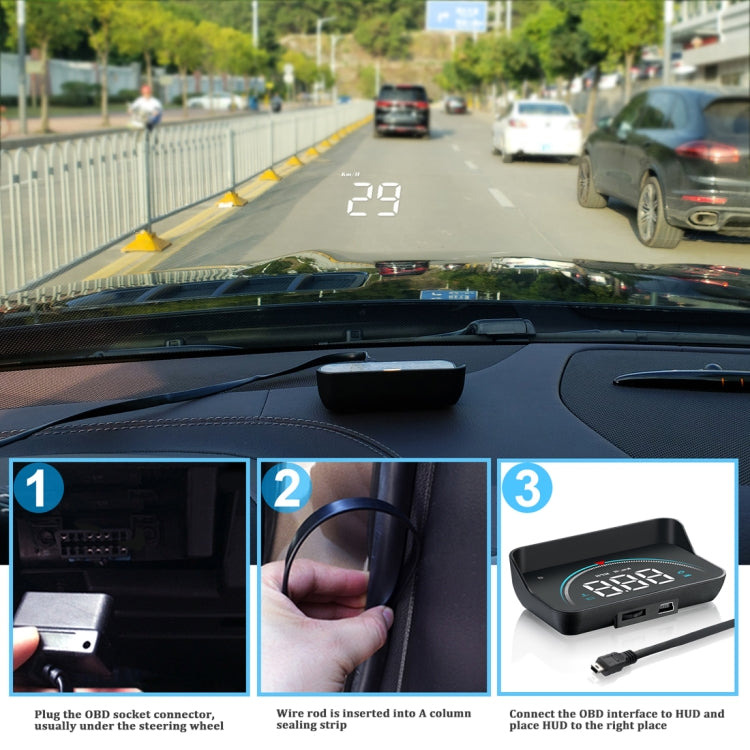M8 3.5 inch Universal Car OBD2 HUD Vehicle-mounted Head Up Display - Head Up Display System by PMC TechLife | Online Shopping South Africa | PMC TechLife | Buy Now Pay Later Mobicred