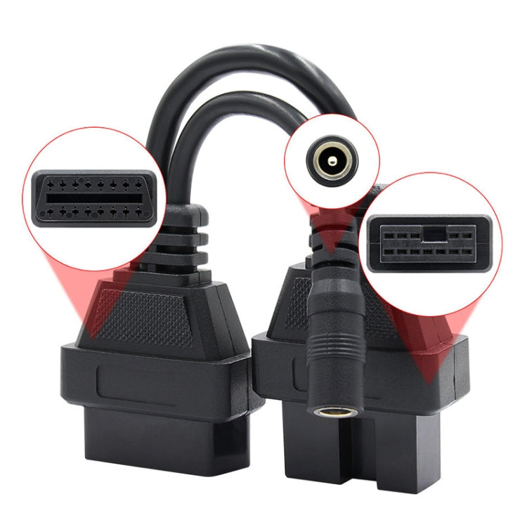 12 Pin to 16 Pin OBDII Diagnostic Cable for Mitsubishi - Cables & Connectors by PMC TechLife | Online Shopping South Africa | PMC TechLife | Buy Now Pay Later Mobicred
