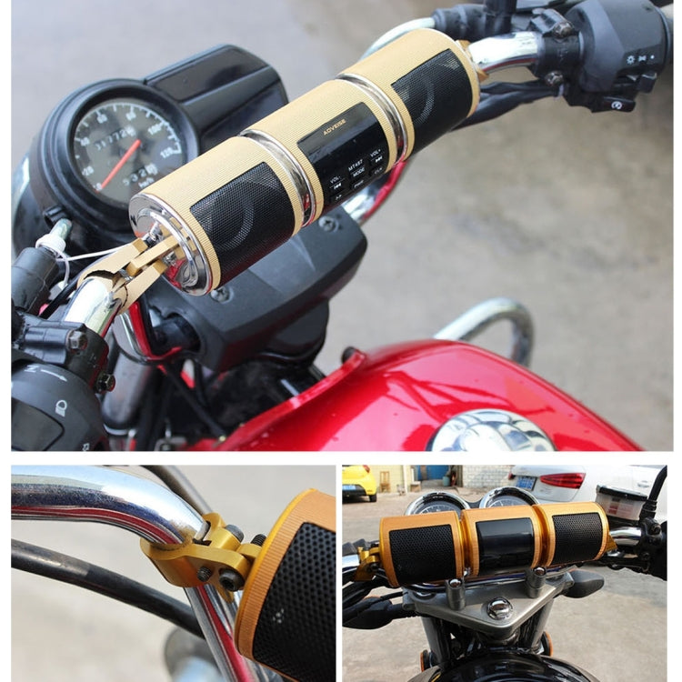 Motorcycle Waterproof Aluminum Shell Bluetooth Handle Stereo Speaker, Support BT/MP3/FM/TF(Gold) - Electrical Instruments by PMC Jewellery | Online Shopping South Africa | PMC Jewellery | Buy Now Pay Later Mobicred