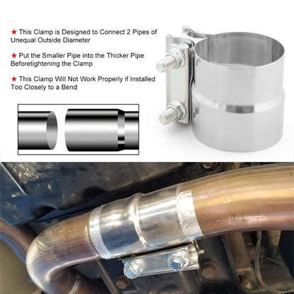 4 inch Car Turbo Exhaust Downpipe Stainless Steel Lap Joint Band Clamp - Booster Cable & Clip by PMC Jewellery | Online Shopping South Africa | PMC Jewellery | Buy Now Pay Later Mobicred