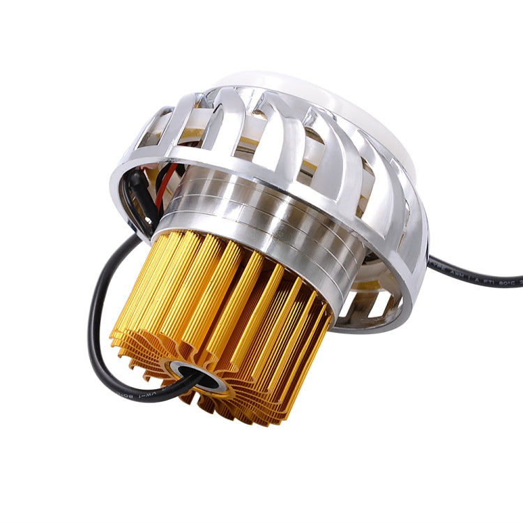 Motorcycle 30W DC 12V-85V LED Headlight Lens Built-in Whirlwind Double Aperture Angle Eyes + Devil Eye(Blue Light) - Headlights by PMC Jewellery | Online Shopping South Africa | PMC Jewellery | Buy Now Pay Later Mobicred