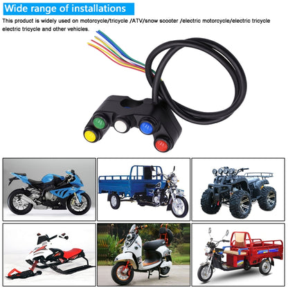 Motorcycle Headlight Auxiliary Light Horn Switches Aluminum Alloy Five-position Faucet Switches with Light - Electrical System by PMC Jewellery | Online Shopping South Africa | PMC Jewellery