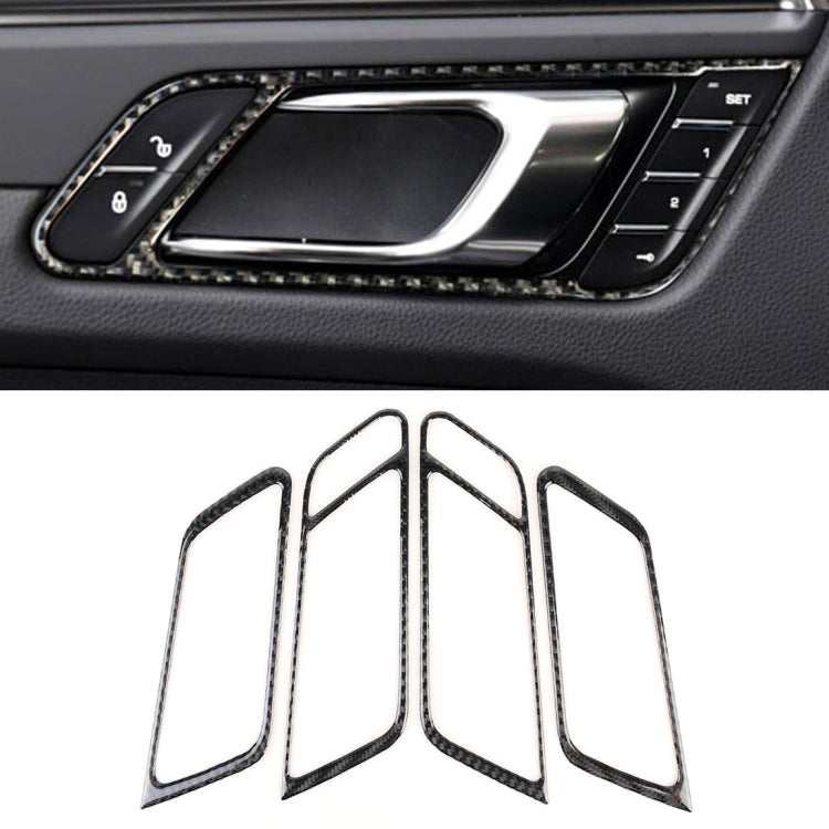 4 PCS Carbon Fiber Car Door Handle Frame Decorative Sticker for Porsche Macan - Car Interior Mouldings by PMC TechLife | Online Shopping South Africa | PMC TechLife | Buy Now Pay Later Mobicred