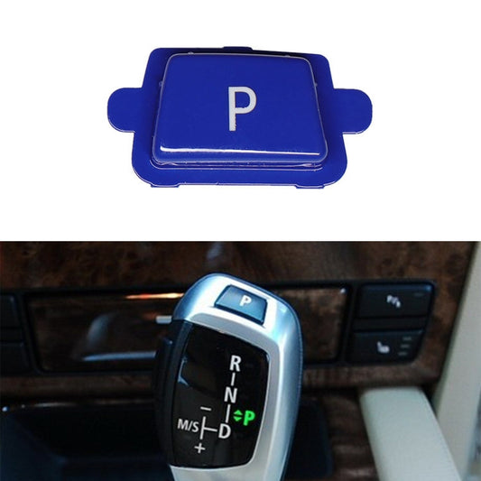 Car Gear Lever Auto Parking Button Letter P Cap for BMW X5 X6 2007-2013, Left Driving (Blue) - Car Switches by PMC Jewellery | Online Shopping South Africa | PMC Jewellery | Buy Now Pay Later Mobicred