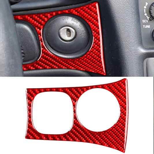 Carbon Fiber Car Key Panel Sticker for Chevrolet Corvette C5 1998-2004, Left Drive(Red) - Car Interior Mouldings by PMC Jewellery | Online Shopping South Africa | PMC Jewellery | Buy Now Pay Later Mobicred