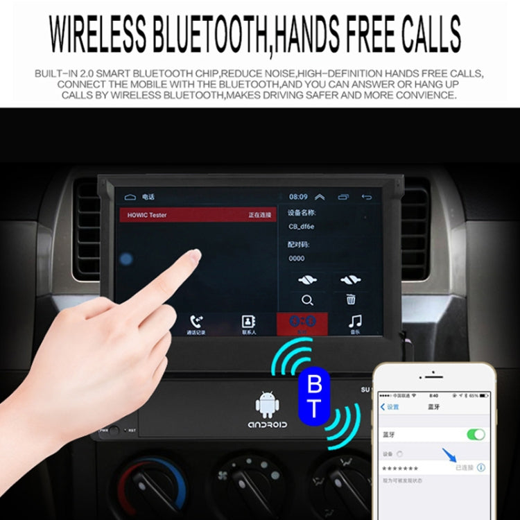 SU 9701 2GB+32GB 7 inch HD Manual Telescoping Car Android Radio Receiver MP5 Player, Support FM & Bluetooth & TF Card & GPS & Phone Link & WiFi - Car MP3 & MP4 & MP5 by PMC Jewellery | Online Shopping South Africa | PMC Jewellery | Buy Now Pay Later Mobicred