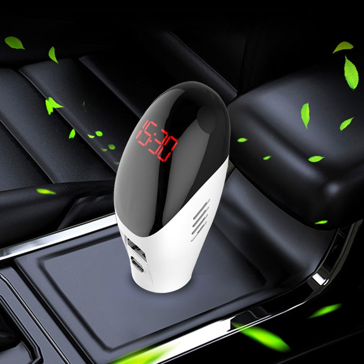 Multifunctional Formaldehyde Removal Air Purifier QC3.0 Car Phone Charger Display Screen (White) -  by PMC TechLife | Online Shopping South Africa | PMC TechLife | Buy Now Pay Later Mobicred