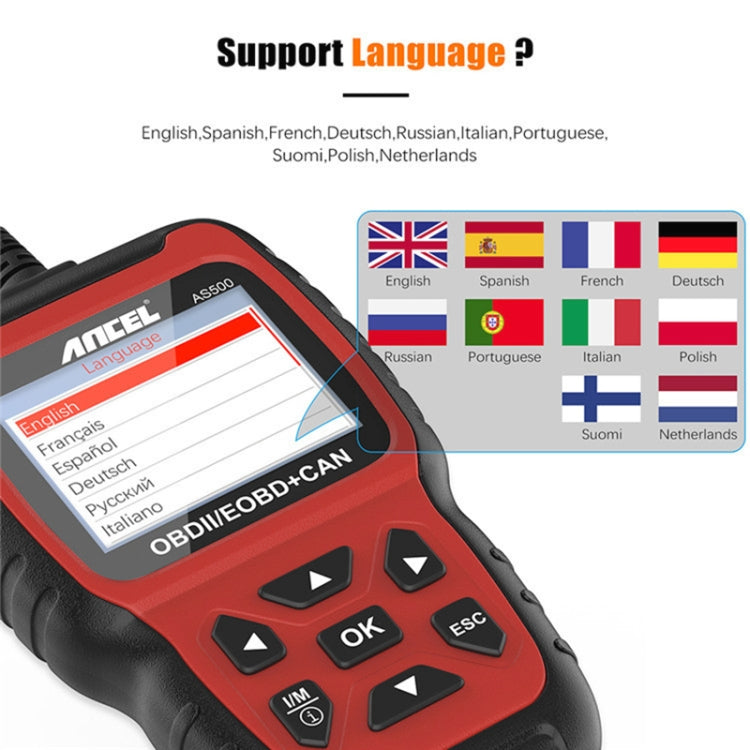 Ancel AS500 OBDII Scanner Engine Reader Car Diagnostics Tool - Electronic Test by PMC TechLife | Online Shopping South Africa | PMC TechLife | Buy Now Pay Later Mobicred