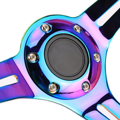 Car Colorful Modified Racing Sport Horn Button Steering Wheel, Diameter: 35cm(Purple) - Steering Wheel Accessories by PMC Jewellery | Online Shopping South Africa | PMC Jewellery | Buy Now Pay Later Mobicred