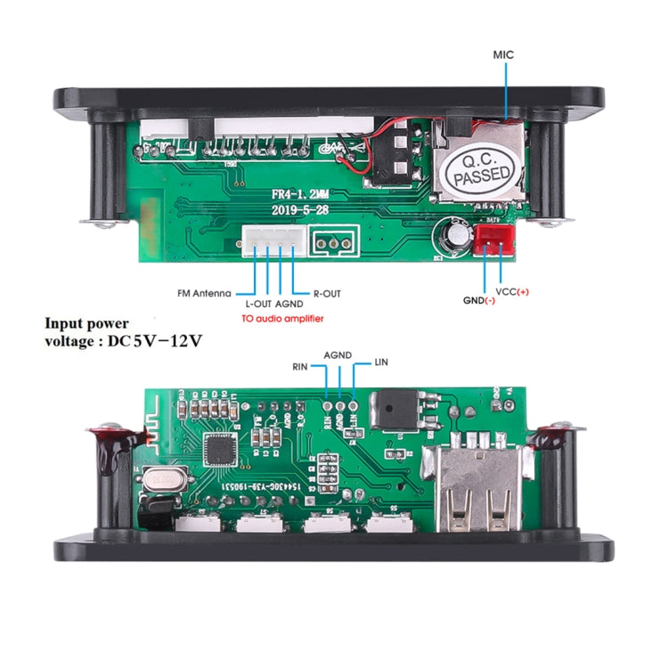 Car 12V 2x3W Audio MP3 Player Decoder Board FM Radio TF USB 3.5mm AUX, with Bluetooth & Recording Call Function & Remote Control - Car MP3 & MP4 & MP5 by PMC TechLife | Online Shopping South Africa | PMC TechLife | Buy Now Pay Later Mobicred