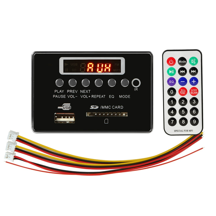 Car 5V Audio MP3 Player Decoder Board FM Radio SD Card USB AUX, with Bluetooth / Remote Control(Black) - Car MP3 & MP4 & MP5 by PMC TechLife | Online Shopping South Africa | PMC TechLife | Buy Now Pay Later Mobicred