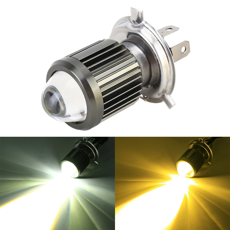 H4 DC12-80V / 10W / 6000K / 3000K / 800LM Bicolor Motorcycle Headlights with Projector Lens - Headlights by PMC TechLife | Online Shopping South Africa | PMC TechLife
