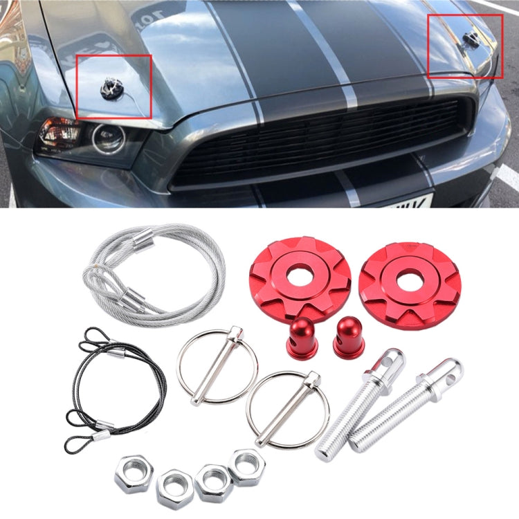 XH-6041 Car Universal Modified Aluminum Alloy Engine Hood Lock Cover(Red) - Locks & Hasps by PMC TechLife | Online Shopping South Africa | PMC TechLife | Buy Now Pay Later Mobicred