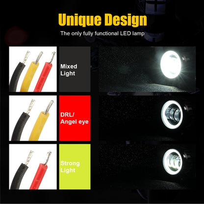 2 PCS Car 4 inch Round Spotlight Work Light with Angel Eyes (White Light) - Work Lights by PMC Jewellery | Online Shopping South Africa | PMC Jewellery | Buy Now Pay Later Mobicred