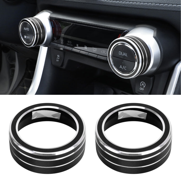 2 PCS Car Aluminum Alloy Air Conditioner Knob Case for Toyota RAV4 / Wildlander (Black) - Decoration Rings by PMC Jewellery | Online Shopping South Africa | PMC Jewellery | Buy Now Pay Later Mobicred