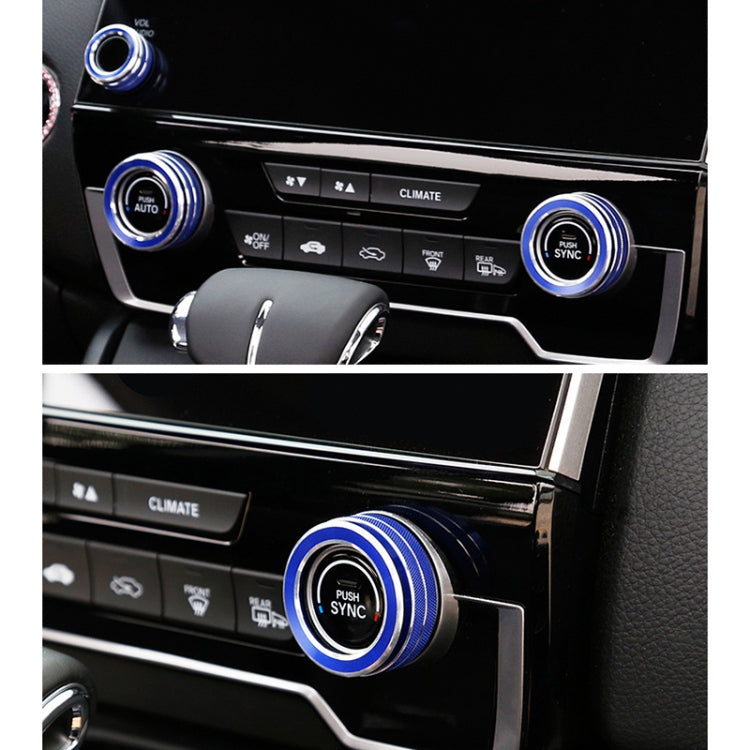 3 PCS Car Metal Air Conditioner Knob Case for Honda CR-V 2017(Blue) - Decoration Rings by PMC Jewellery | Online Shopping South Africa | PMC Jewellery | Buy Now Pay Later Mobicred