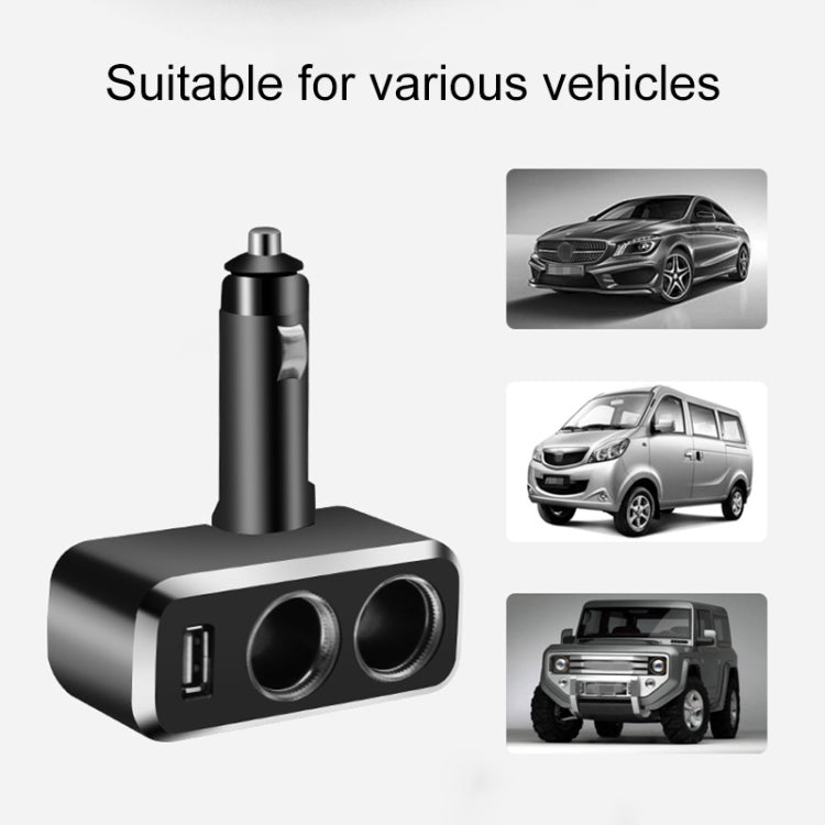 SHUNWEI SD-1909 80W 0.8A Car 2 in 1 USB Charger 90 Degree Free Rotation Cigarette Lighter (Black) - Cigar Socket by SHUNWEI | Online Shopping South Africa | PMC Jewellery