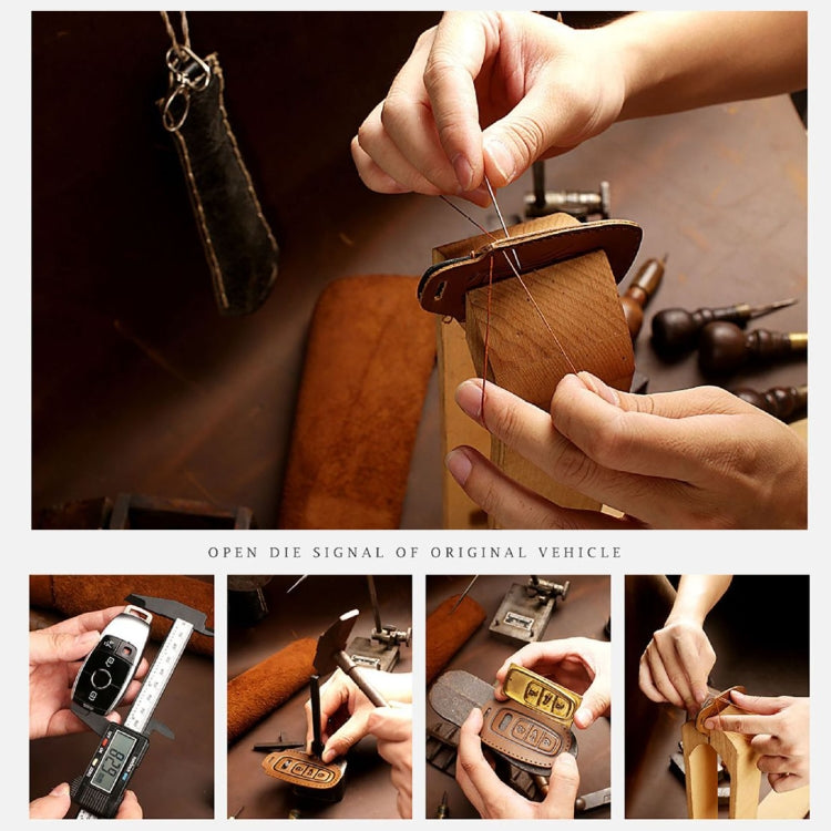Hallmo Car Cowhide Leather Key Protective Cover Key Case for Toyota Corolla 2017 2-button(Brown) - free shipping - PMC TechLife - Order now!