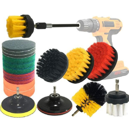 20 in 1 Floor Wall Window Glass Cleaning Descaling Electric Drill Brush Head Set - Sponges, Cloths & Brushes by PMC Jewellery | Online Shopping South Africa | PMC Jewellery | Buy Now Pay Later Mobicred