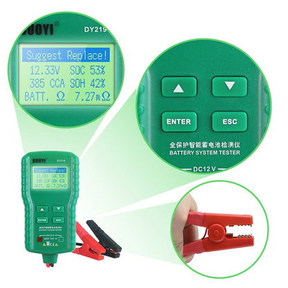 DUOYI DY219 Digital Battery Analyzer Car Fault Diagnostic Device Current and Voltage Detector - Electronic Test by DUOYI | Online Shopping South Africa | PMC Jewellery | Buy Now Pay Later Mobicred