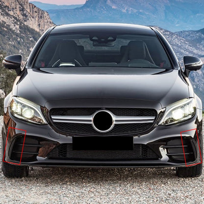 Car Front Wind Knife Decoration Sticker Strip for Mercedes-Benz C Class C180L/C260L/C300L (Carbon Fiber Black) - Decorative Strip by PMC Jewellery | Online Shopping South Africa | PMC Jewellery | Buy Now Pay Later Mobicred