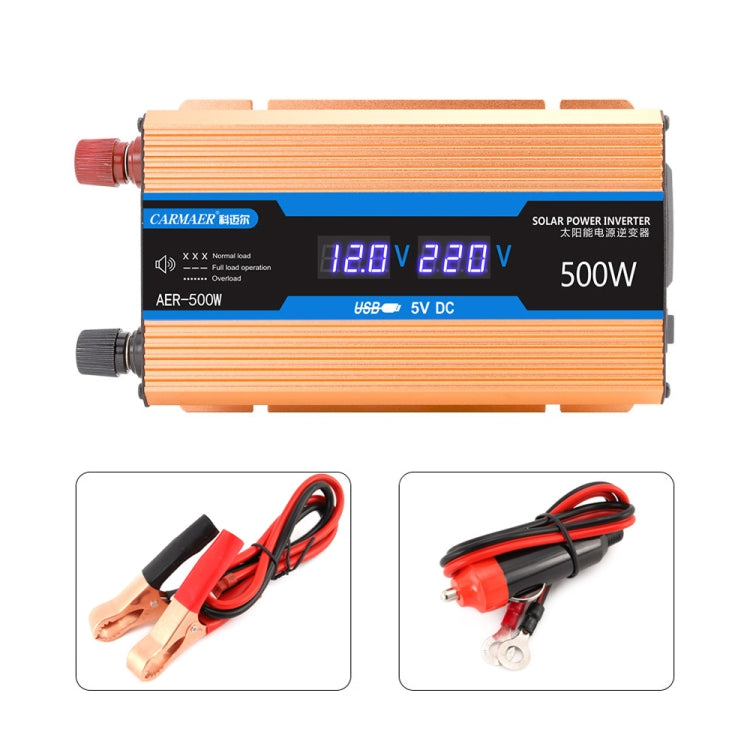 Carmaer Modified Sine Wave 12V to 220V 500W Car Multi-function Double Digital Display Inverter Household Power Converter - Modified Square Wave by PMC TechLife | Online Shopping South Africa | PMC TechLife | Buy Now Pay Later Mobicred