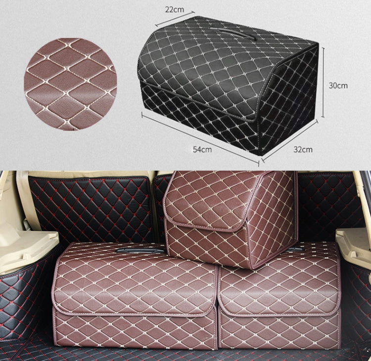 Car Trunk Foldable Storage Box, Rhombic Grid Large Size: 54 x 32 x 30cm (Coffee) - Stowing Tidying by PMC Jewellery | Online Shopping South Africa | PMC Jewellery | Buy Now Pay Later Mobicred
