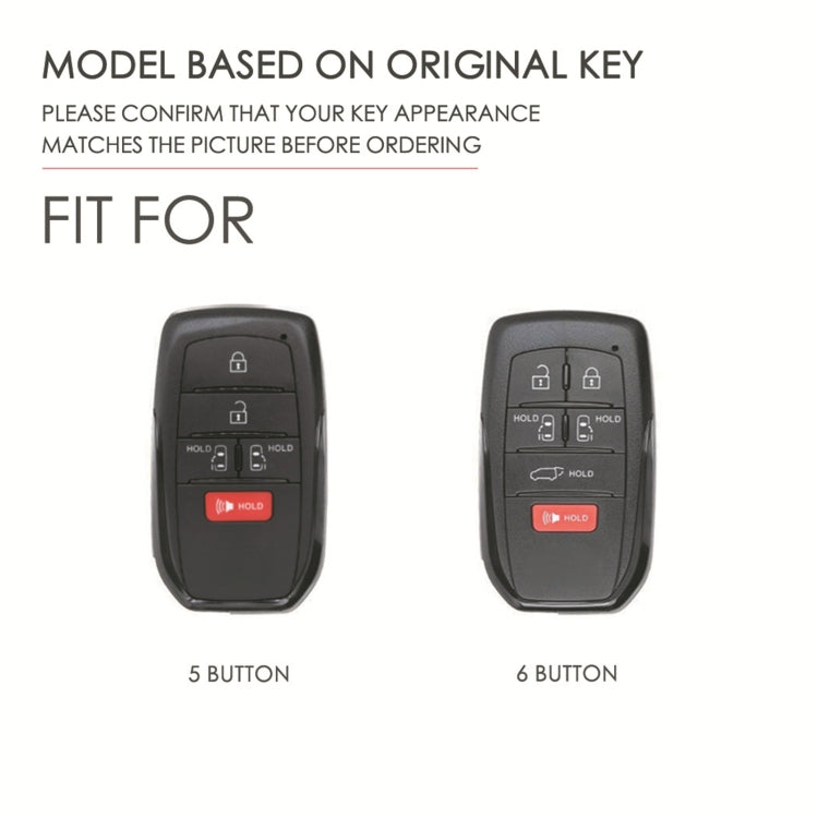 Hallmo Car Genuine Leather Key Protective Cover for Toyota Sienna 6-button(Black) - Car Key Cases by Hallmo | Online Shopping South Africa | PMC TechLife | Buy Now Pay Later Mobicred