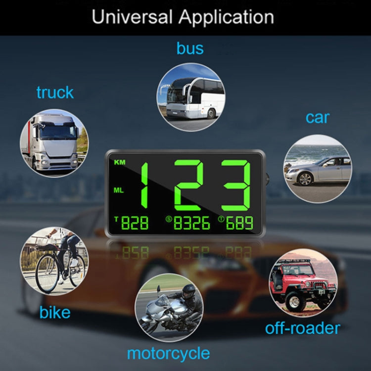 Car / Motorcycles HUD Display GPS Speedometer Overspeed Warning - Head Up Display System by PMC Jewellery | Online Shopping South Africa | PMC Jewellery | Buy Now Pay Later Mobicred