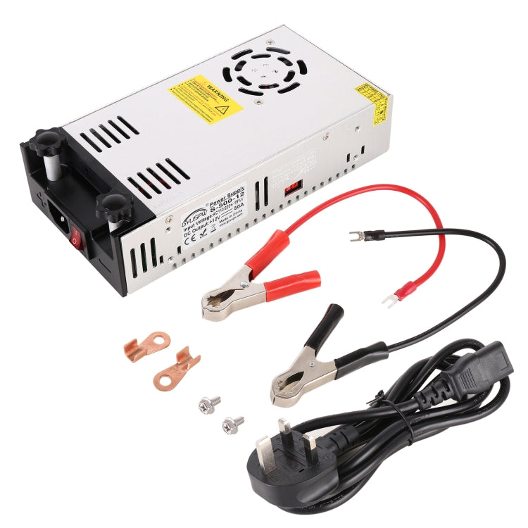 S-500-12 DC12V 500W 41.7A DIY Regulated DC Switching Power Supply Power Step-down Transformer with Clip, UK Plug - Step-down Transformer by PMC Jewellery | Online Shopping South Africa | PMC Jewellery | Buy Now Pay Later Mobicred