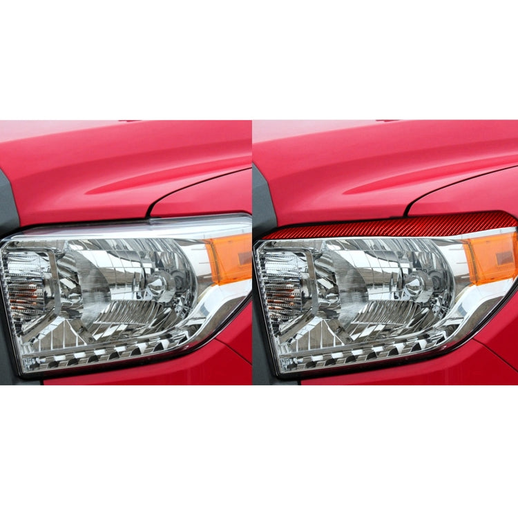 2 PCS / Set Carbon Fiber Car Headlight Eyebrow Decorative Sticker for Toyota Tundra 2014-2018,Left and Right Drive Universal(Red) - Lamp Decoration by PMC Jewellery | Online Shopping South Africa | PMC Jewellery | Buy Now Pay Later Mobicred