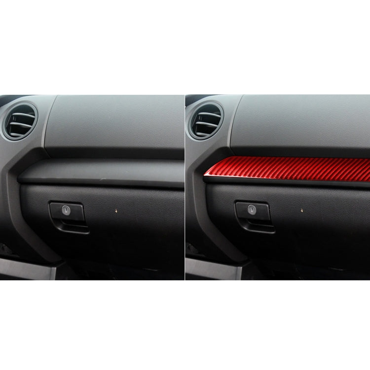 3 PCS / Set Carbon Fiber Car Center Console Strip Decorative Sticker for Toyota Tundra 2014-2018,Left Drive (Red) - Car Interior Mouldings by PMC Jewellery | Online Shopping South Africa | PMC Jewellery | Buy Now Pay Later Mobicred