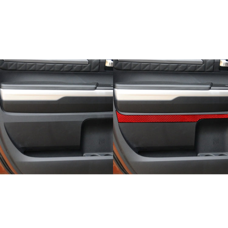 4 PCS / Set Carbon Fiber Car Door Panel Decorative Sticker for Toyota Tundra 2014-2018,Left and Right Drive Universal (Red) - Car Interior Mouldings by PMC Jewellery | Online Shopping South Africa | PMC Jewellery | Buy Now Pay Later Mobicred