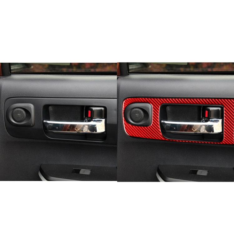 4 PCS / Set Carbon Fiber Car Door Inner Handle Decorative Sticker for Toyota Tundra 2014-2018,Right Drive (Red) - Car Interior Mouldings by PMC Jewellery | Online Shopping South Africa | PMC Jewellery | Buy Now Pay Later Mobicred