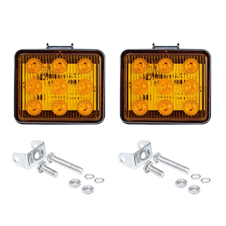 2 PCS ZS-7013 3 inch 9LEDs Strobe Waterproof Car / Truck Warning Light (Yellow Light) - Warning Lights by PMC Jewellery | Online Shopping South Africa | PMC Jewellery | Buy Now Pay Later Mobicred