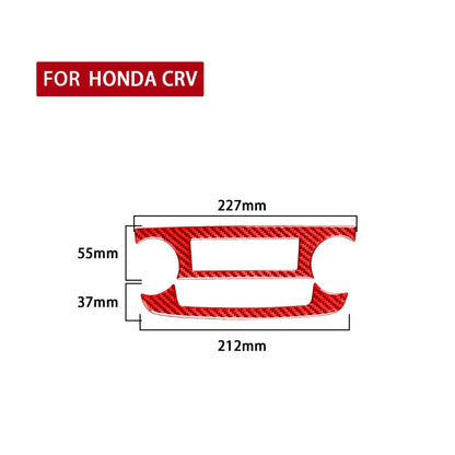 2 PCS Set for Honda CRV 2007-2011 Carbon Fiber Car Central Control CD Volume Switch Frame Decorative Sticker,Left and Right Drive Universal (Red) - Car Interior Mouldings by PMC Jewellery | Online Shopping South Africa | PMC Jewellery | Buy Now Pay Later Mobicred