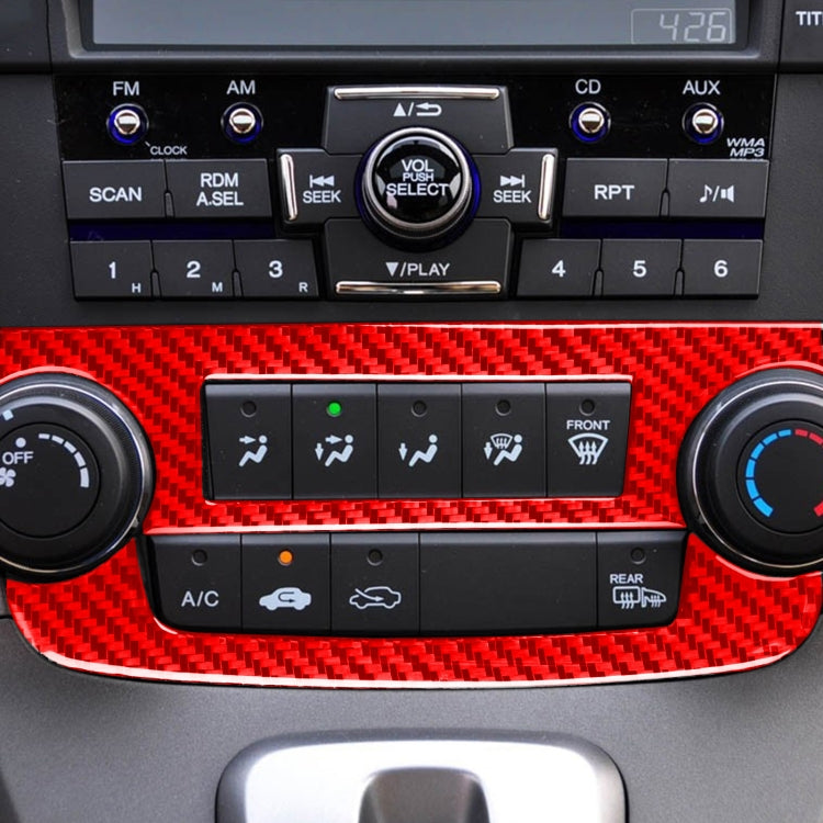 2 PCS Set for Honda CRV 2007-2011 Carbon Fiber Car Central Control CD Volume Switch Frame Decorative Sticker,Left and Right Drive Universal (Red) - Car Interior Mouldings by PMC Jewellery | Online Shopping South Africa | PMC Jewellery | Buy Now Pay Later Mobicred