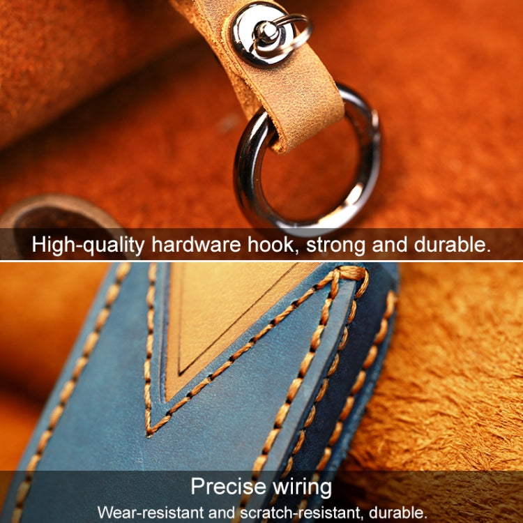 For Buick Car Cowhide Leather Key Protective Cover Key Case, Six Keys Version (Blue) - Car Key Cases by PMC TechLife | Online Shopping South Africa | PMC TechLife | Buy Now Pay Later Mobicred